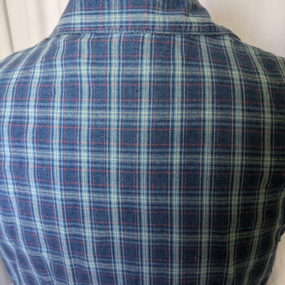 Faded Glory Blue Plaid Button Up Maxi Dress Large - Picture 6 of 7